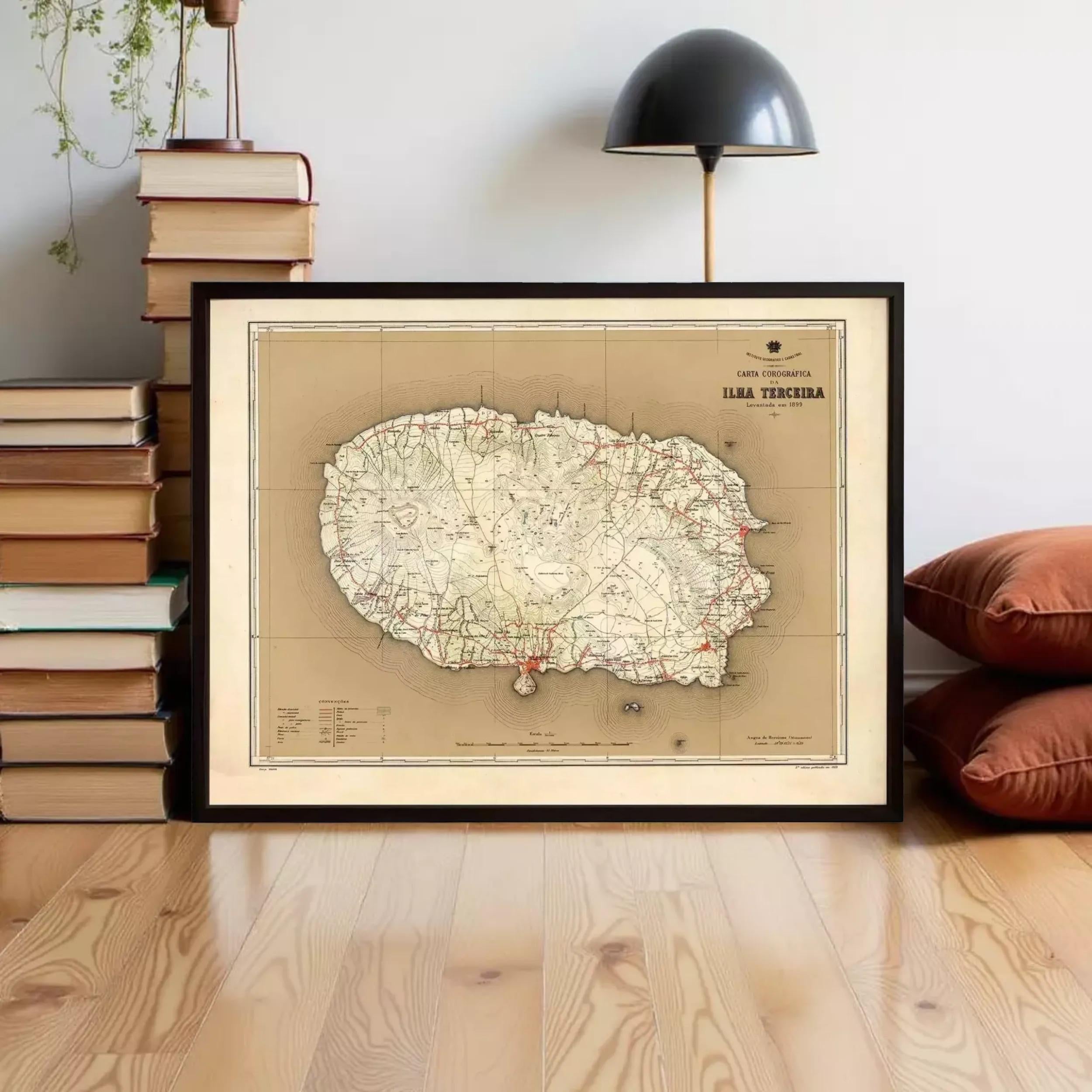 The image is a framed map of the island of Ila, located in the archipelago of Vanuatu.