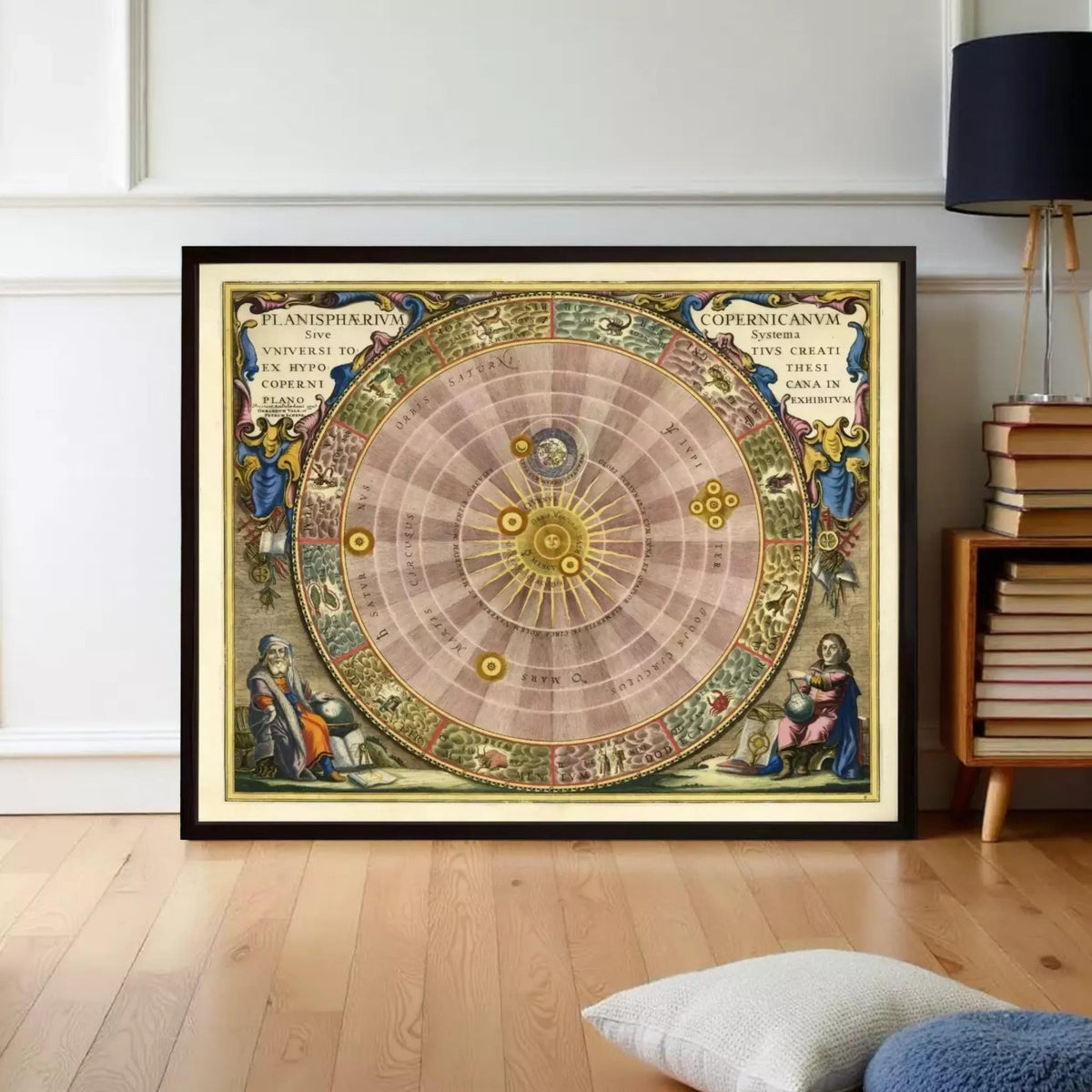 Old Celestial Map Vintage Astronomic Chart 1708 Copernicus Solar System ...