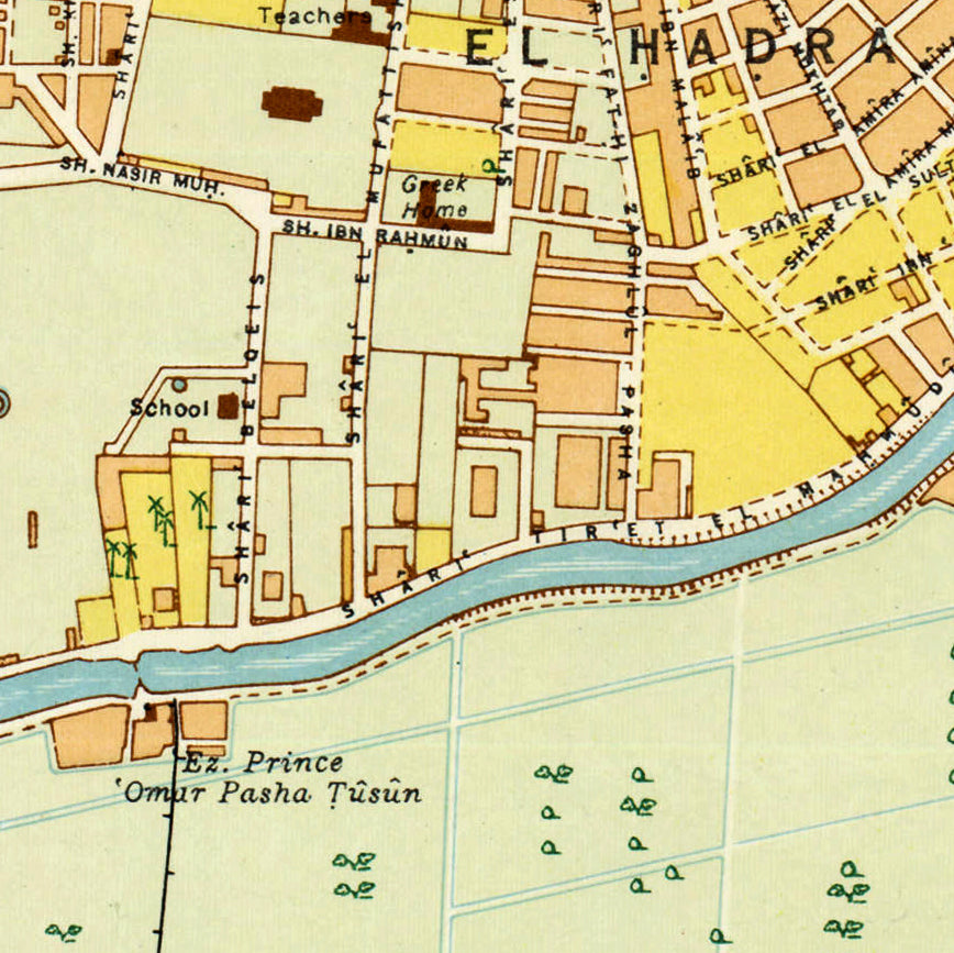 The image is a map of a city, showing streets, buildings, and other urban features.