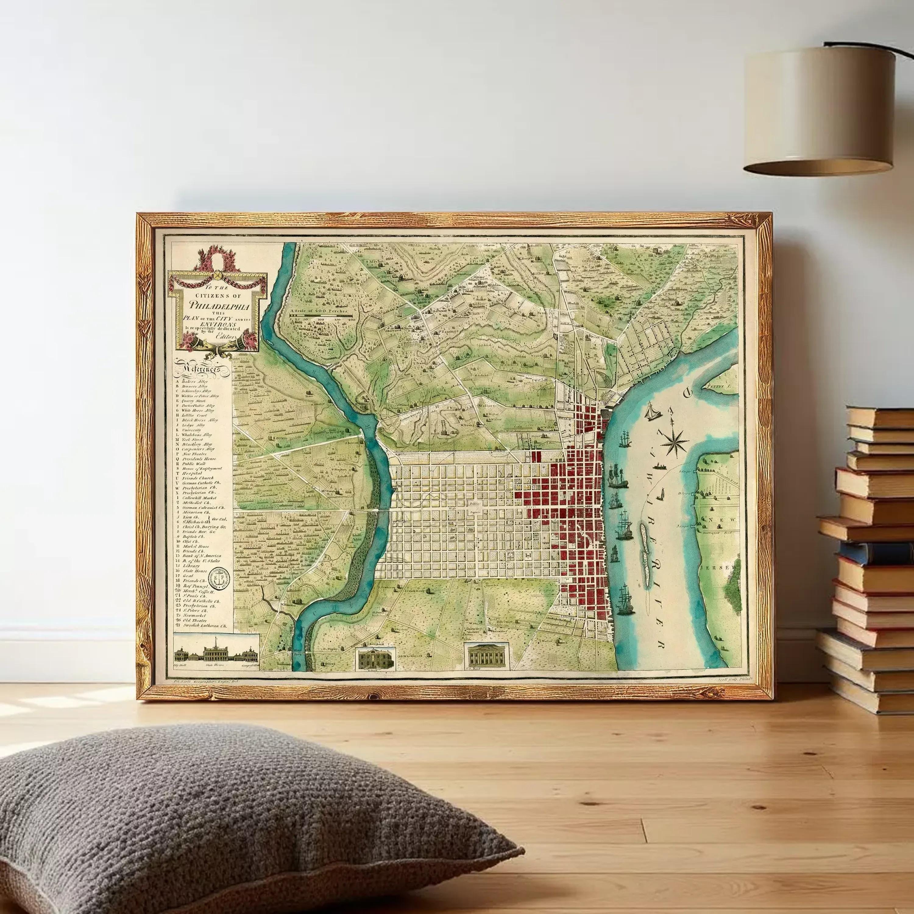 a framed map of Washington, D.C.
