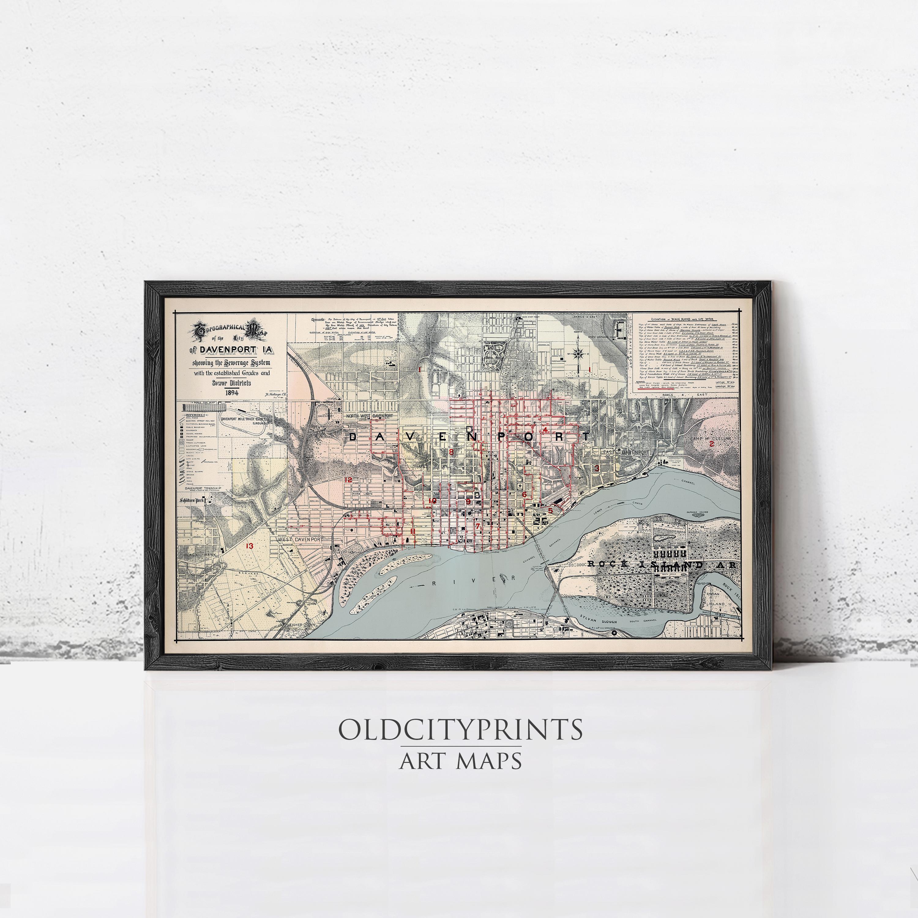 The image is a framed vintage map of the Bay Area, California, with a black border and a white background.