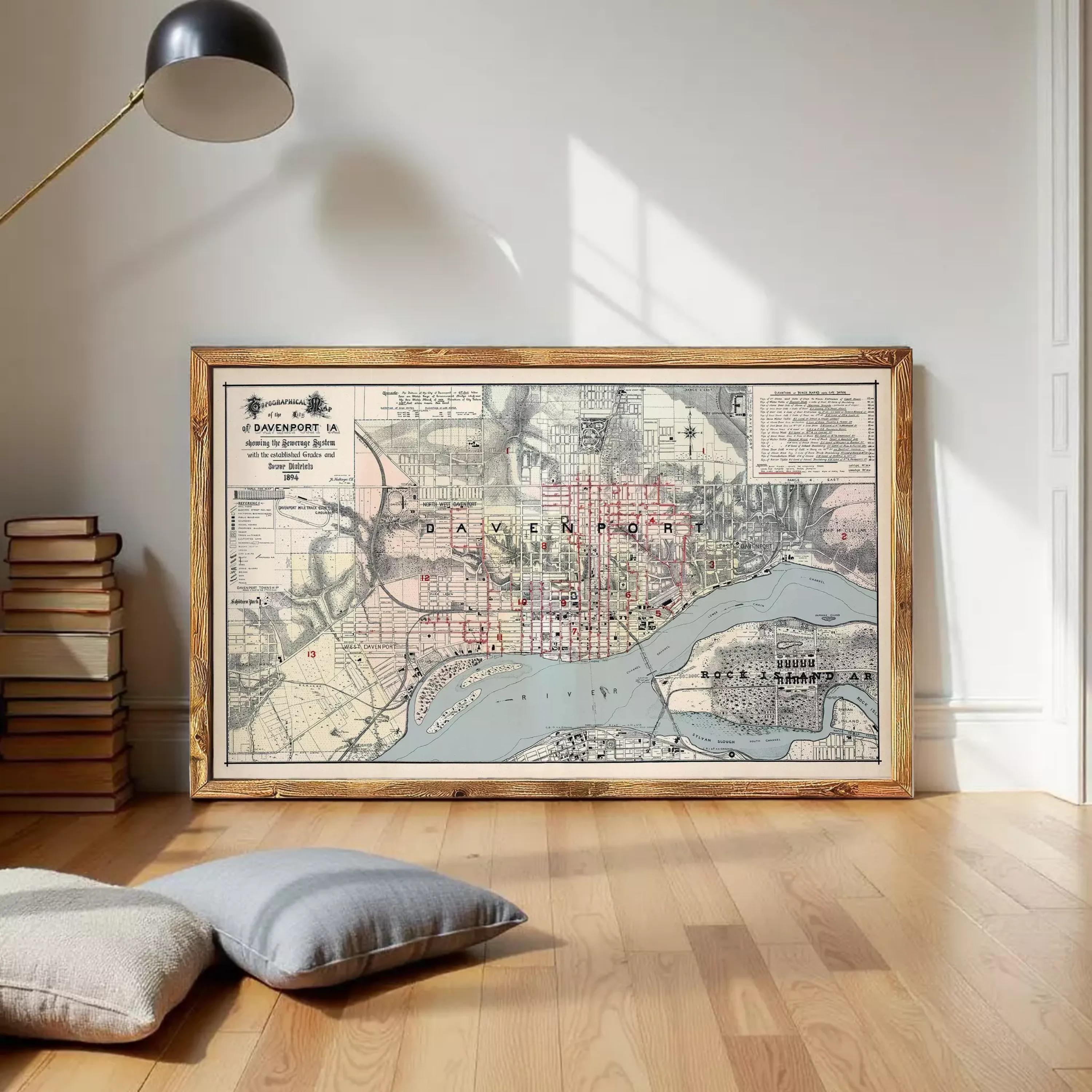 The image is a framed vintage map of the city of Washington, D.C.