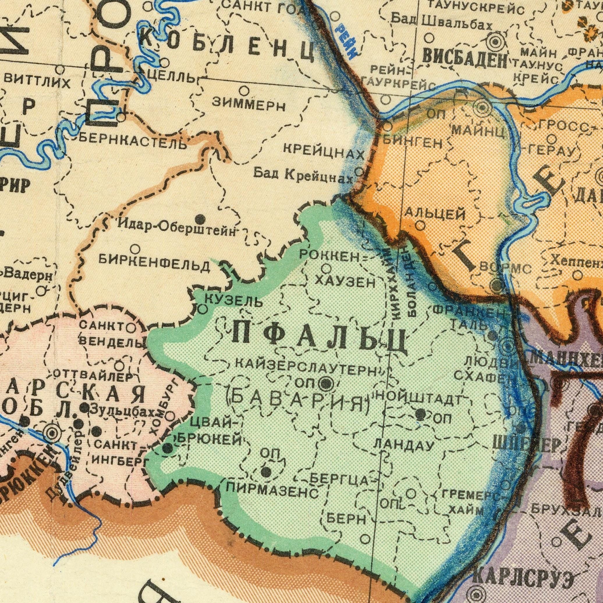 The image is a detailed map of a region, likely in Russia, with various labels and markings indicating different geographical features and locations.