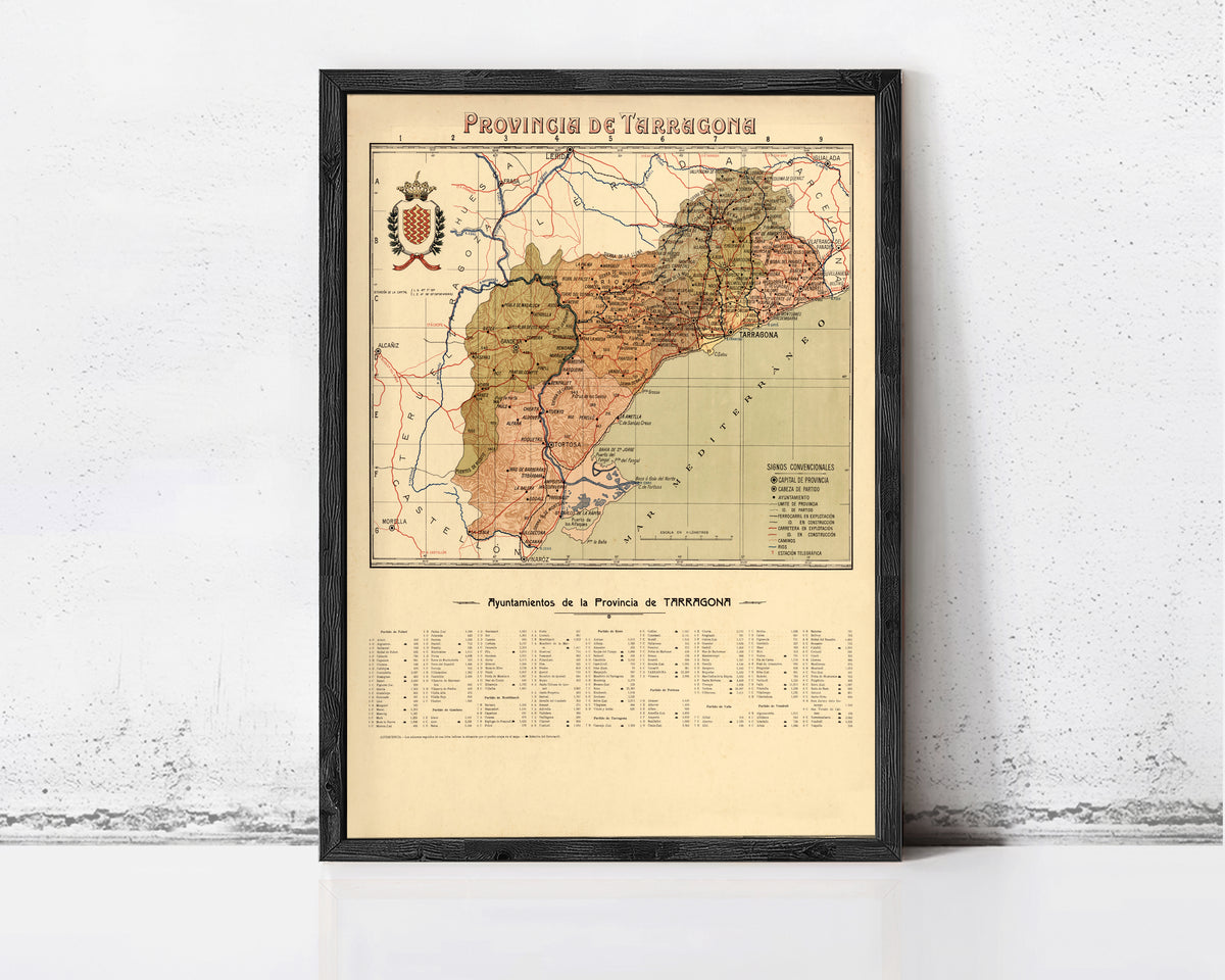The image is a framed vintage map of the Provincia de Tarapango, showing the geographical layout and boundaries of the region.