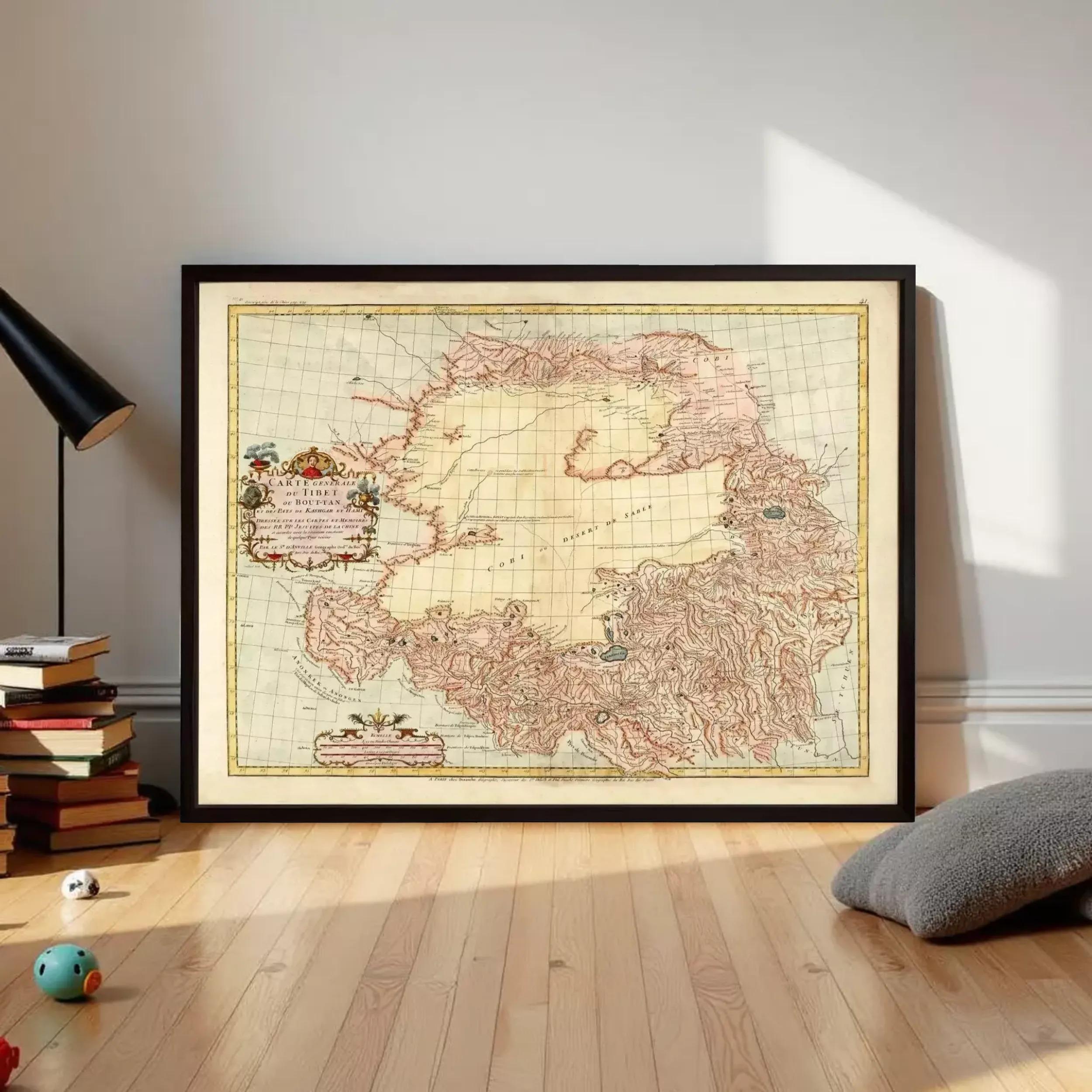 Old Map of Tibet 1737 China Vintage Map – Vintage Maps & Prints