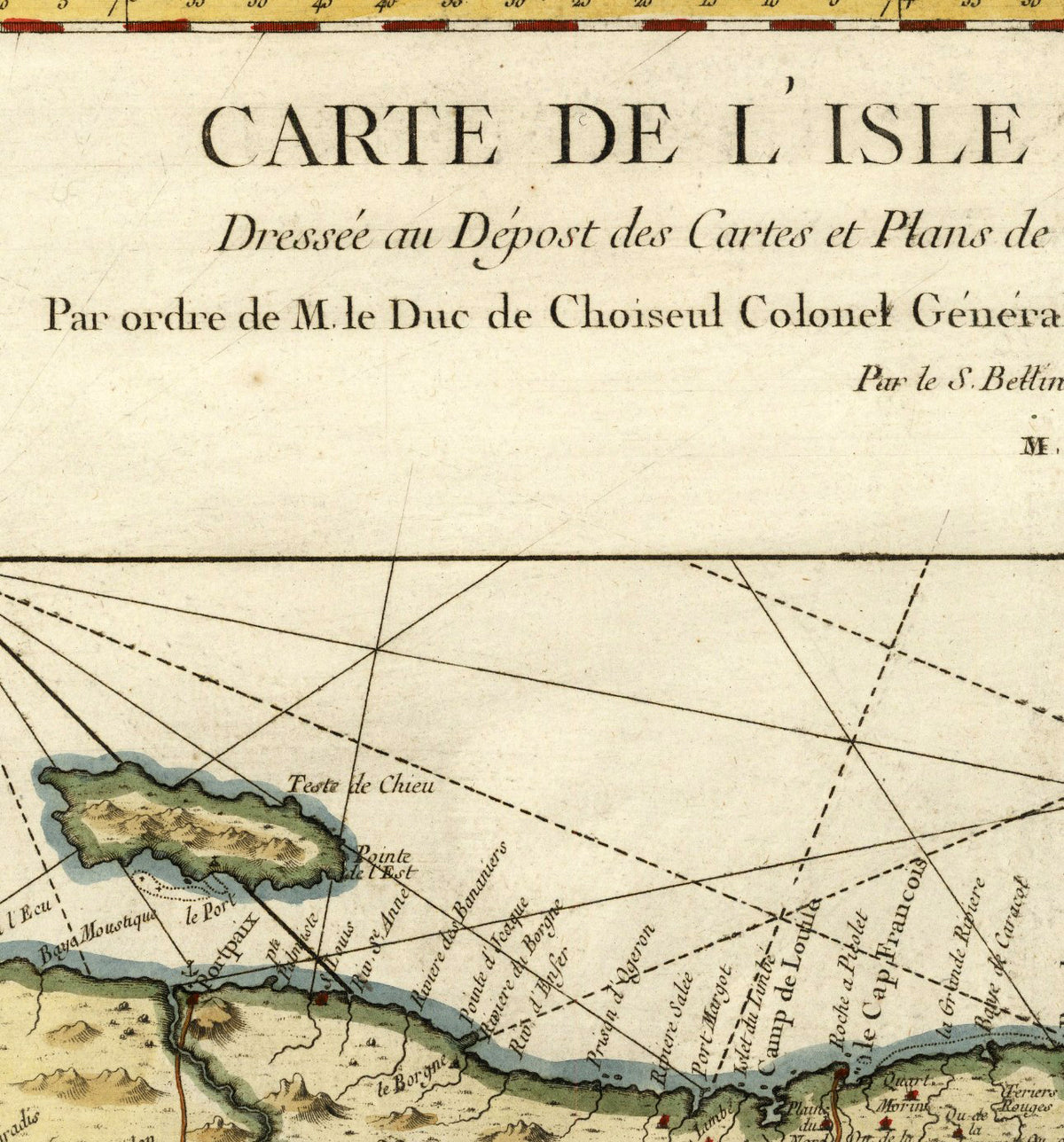 The image is a historical map of the Caribbean region, depicting various islands, coastlines, and geographical features.