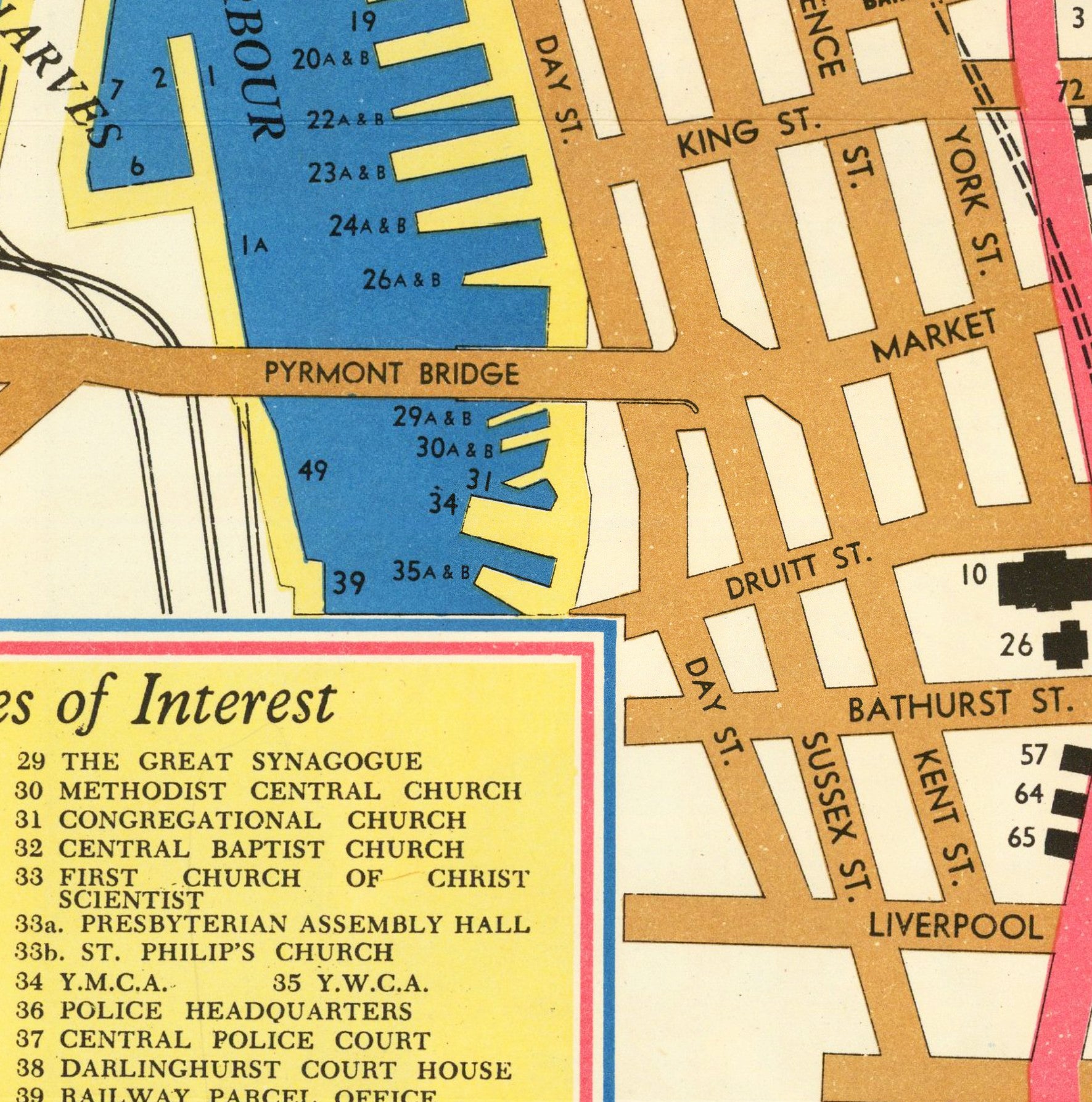 The image is a map of a city, showing various streets, landmarks, and buildings.