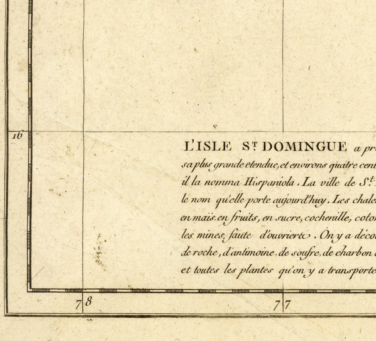The image is a map of the island of St. Domingue, showing the surrounding areas and geographical features.