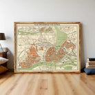 The image is a framed vintage map of the city of Hamburg, Germany, showing the layout of the city and surrounding areas.
