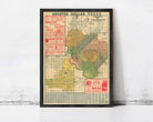 The image is a framed map of Greater Dallas, Texas, showing the city's boundaries and surrounding areas.