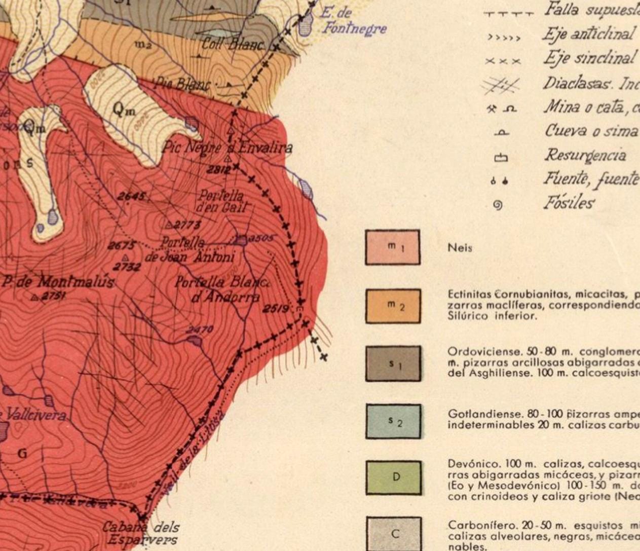 a map of a mountain range in the mountains