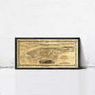 The image is a framed antique map of New York, depicting a detailed layout of the city.