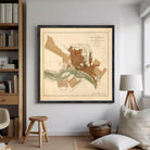 The image is a framed map of the city of Richmond, Virginia, depicting the city's layout and surrounding areas.
