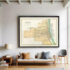 The image is a framed map of the city of Albany, New York.