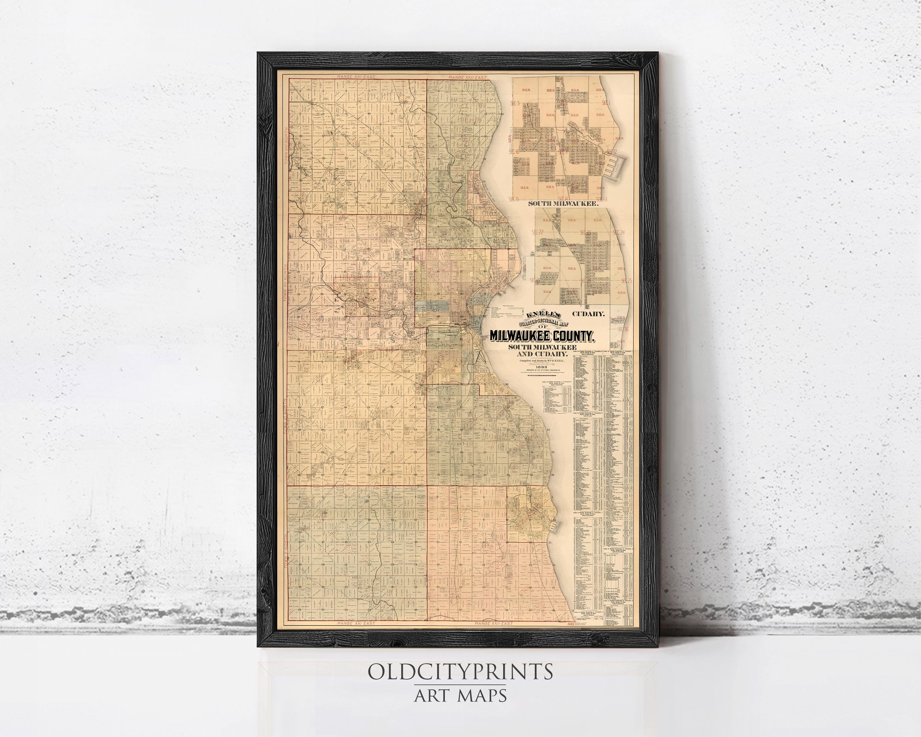 The image is a framed vintage map of the Chicago area, specifically the Chicago metropolitan area, dated 1873.