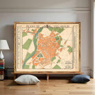 The image is a framed vintage map of Vallodol, showing the layout of the city and surrounding areas.