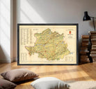 The image is a framed map of the province of Gacé, showing the geographical layout and various landmarks.