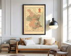 The image is a framed vintage map of the region of Valencia, Spain.