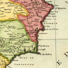 The image is a detailed map of a region, likely a coastal area, with various geographical features and labels.