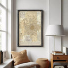 The image is a framed vintage map of Atlanta, Georgia, showing the city's streets and neighborhoods.