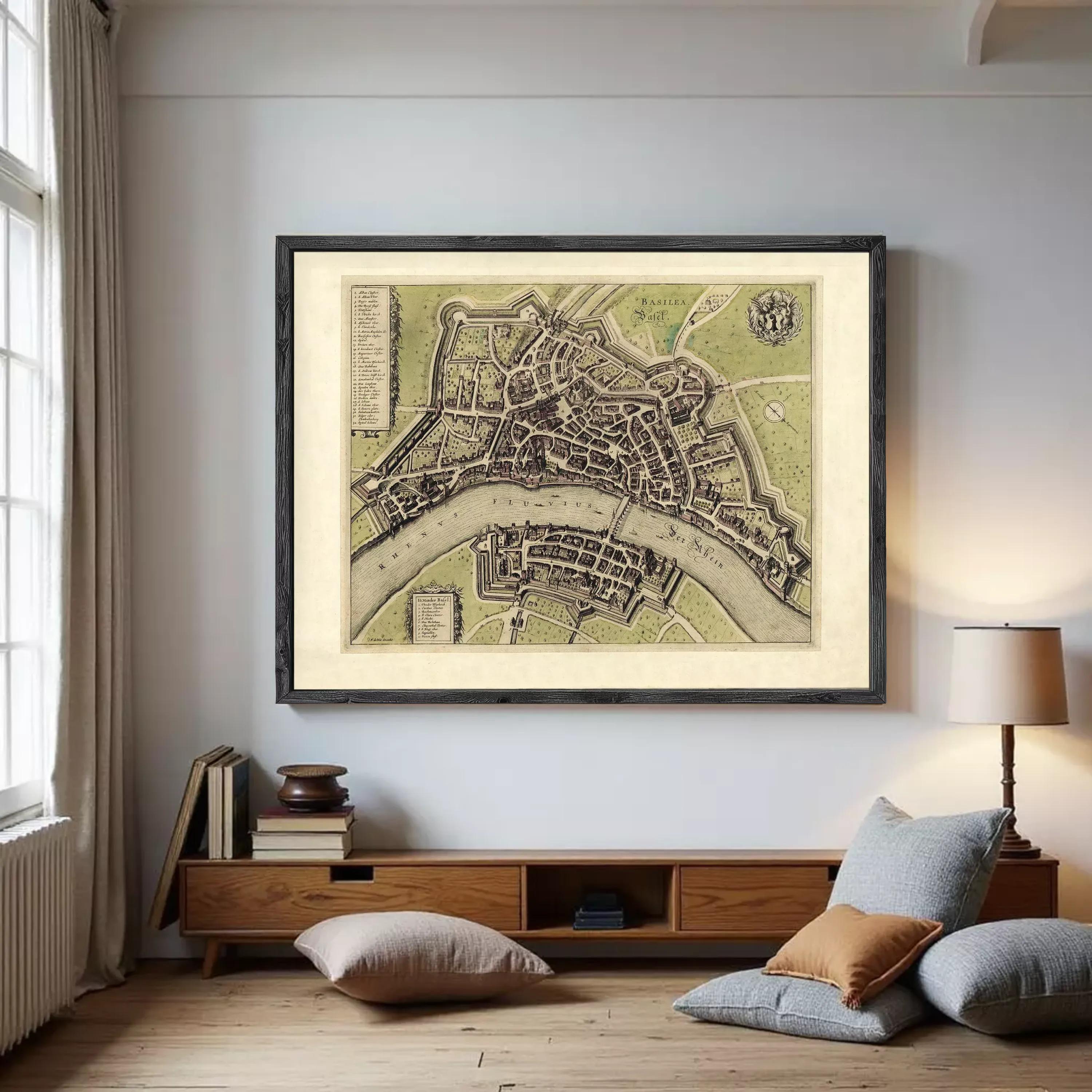 Old Map of Basel Basilea Switzerland Suisse 1600 Vintage Map | Old