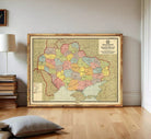 The image is a framed map of Ukraine, showing the country's various regions and administrative divisions.