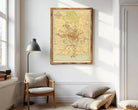The image is a framed vintage map of the city of Lusanne, Switzerland, depicting the city's layout and surrounding areas.