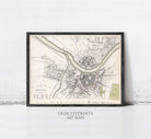 The image is a framed vintage map of Dresden, England, dating back to the 19th century.