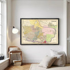 The image is a framed vintage map of the Yonkers area, showing a detailed layout of the neighborhood and surrounding areas.