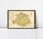 The image is a framed map of the province of Gacé, showing the geographical layout and various landmarks.