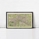 The image is a framed vintage map of London, England, depicting the city's layout and surrounding areas.