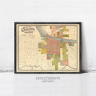 The image is a framed vintage map of the city of Little Park, Arkansas, depicting the city's layout and surrounding areas.