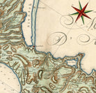 The image is a detailed historical map of the region, showing various geographical features and locations.