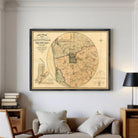 The image is a framed vintage map of the city of Citadel of South Australia, showing the layout of the city and surrounding areas.