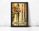The image is a framed poster depicting a scenic view of Venice, Italy, with gondolas and canal-side buildings reflected in the water.