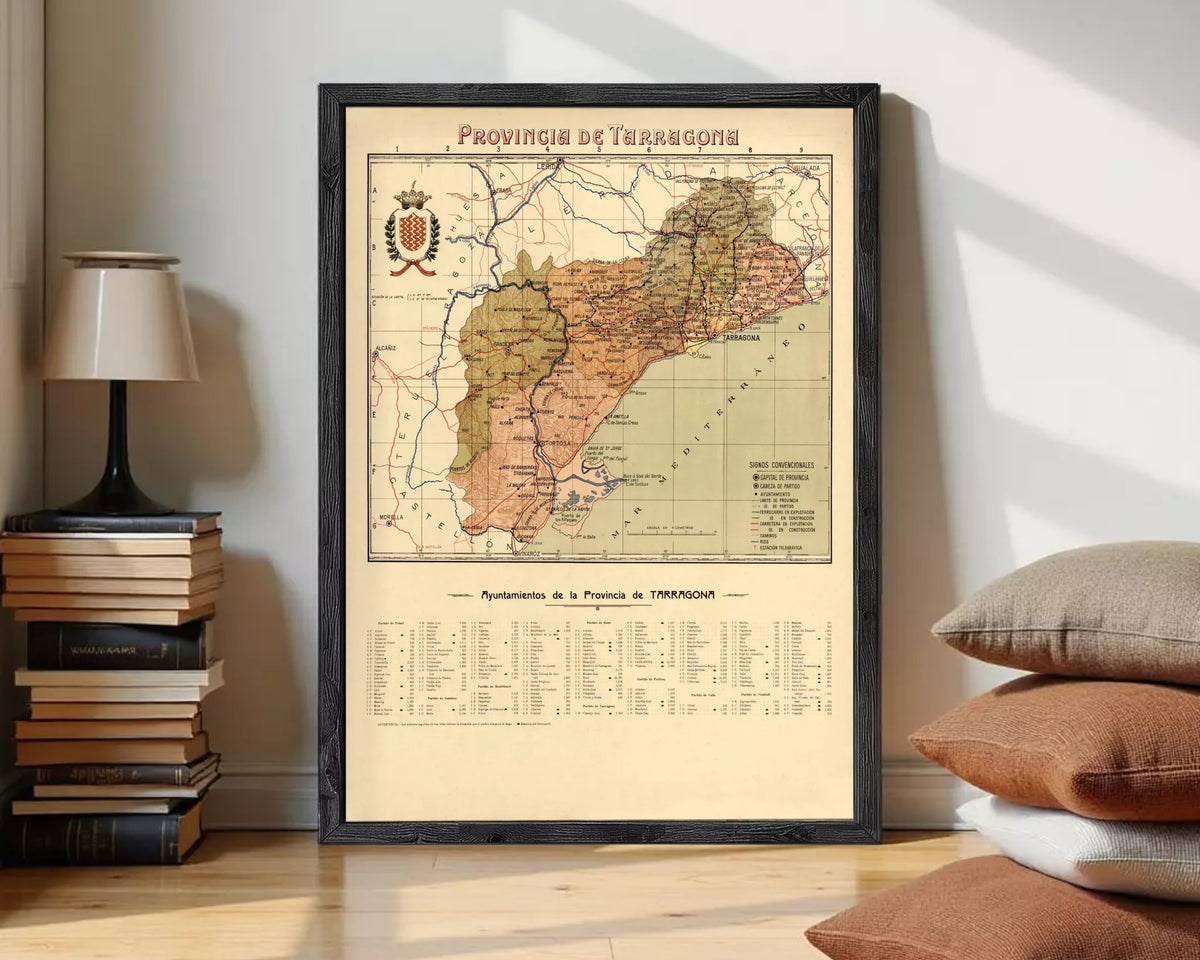 The image is a framed vintage map of the Provincia de Tarapango, showing the geographical layout and boundaries of the region.