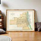 The image is a framed map of the city of Albany, New York.