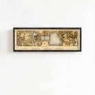 The image is a framed map of Central Park, New York City, depicting the park's layout and surrounding areas.