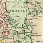 The image is a vintage map of the western United States, showing the coastal regions and surrounding areas.