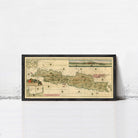 The image is a framed vintage map of the Indonesian archipelago, which is a collection of islands located in the Indian Ocean.