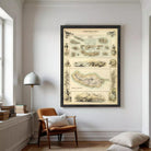 The image is a framed vintage map of the Portuguese islands, featuring various illustrations and labels.