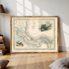 The image is a framed vintage map of Panama, depicting various landmarks and geographical features.