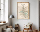 The image is a framed map of the city of Adelaide, Australia, titled "Plan of City and Environs".