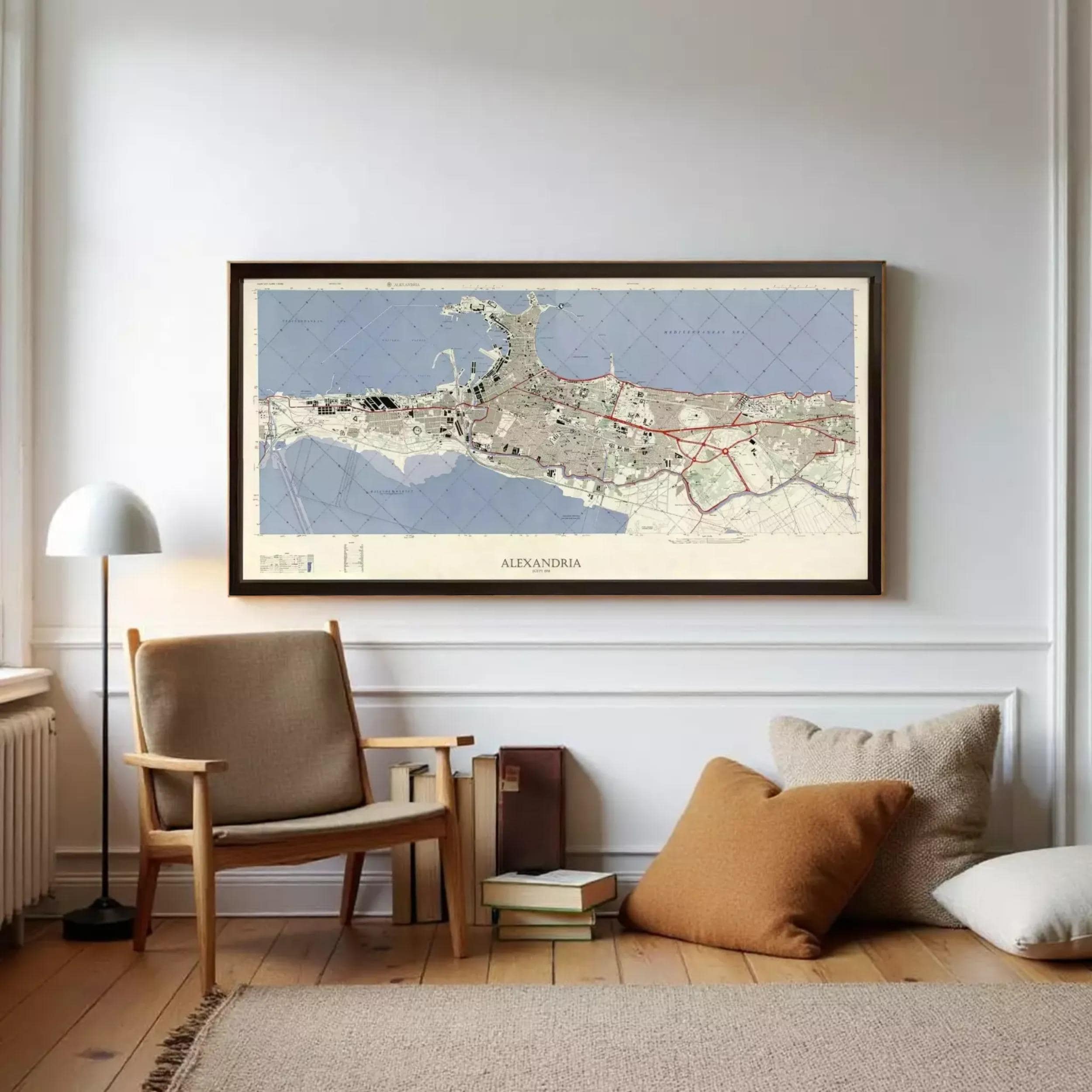 The image is a framed map of Athens, Greece, depicting the city's streets and landmarks.