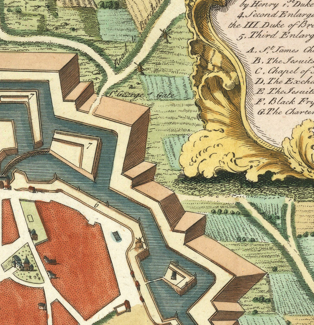 The image is a detailed map of a city, showing various buildings, roads, and other urban elements.