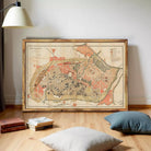 The image is a framed map of a city, likely depicting a historical or urban area.