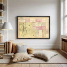 The image is a framed map of the city of Lincoln, showing the layout of the city and surrounding areas.