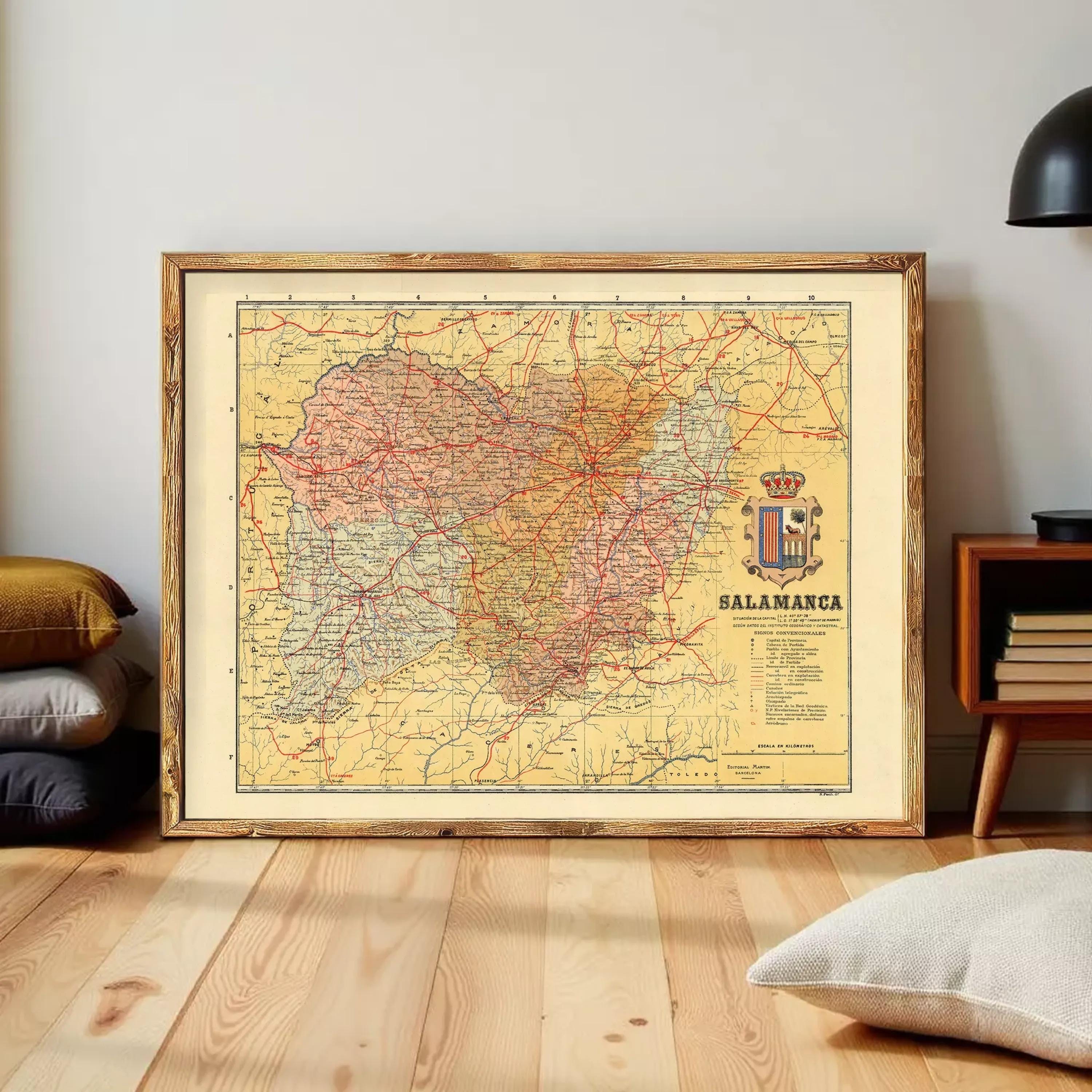 The image is a framed vintage map of the region of Galicia, Spain, with the name "Galicia" prominently displayed.