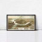 The image is a framed vintage map of Norfolk, Virginia, depicting the city's layout and surrounding areas.