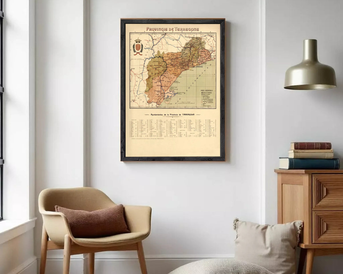 The image is a framed vintage map of the Provincia de Tarapango, showing the geographical layout and boundaries of the region.